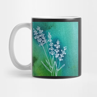 Lavender sketch on watercolor Mug